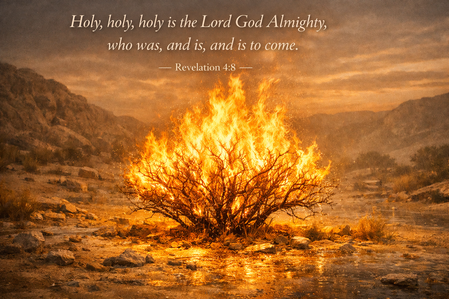 Revelation 4:8 -- Holy Holy Holy Burning Bush Wallpaper